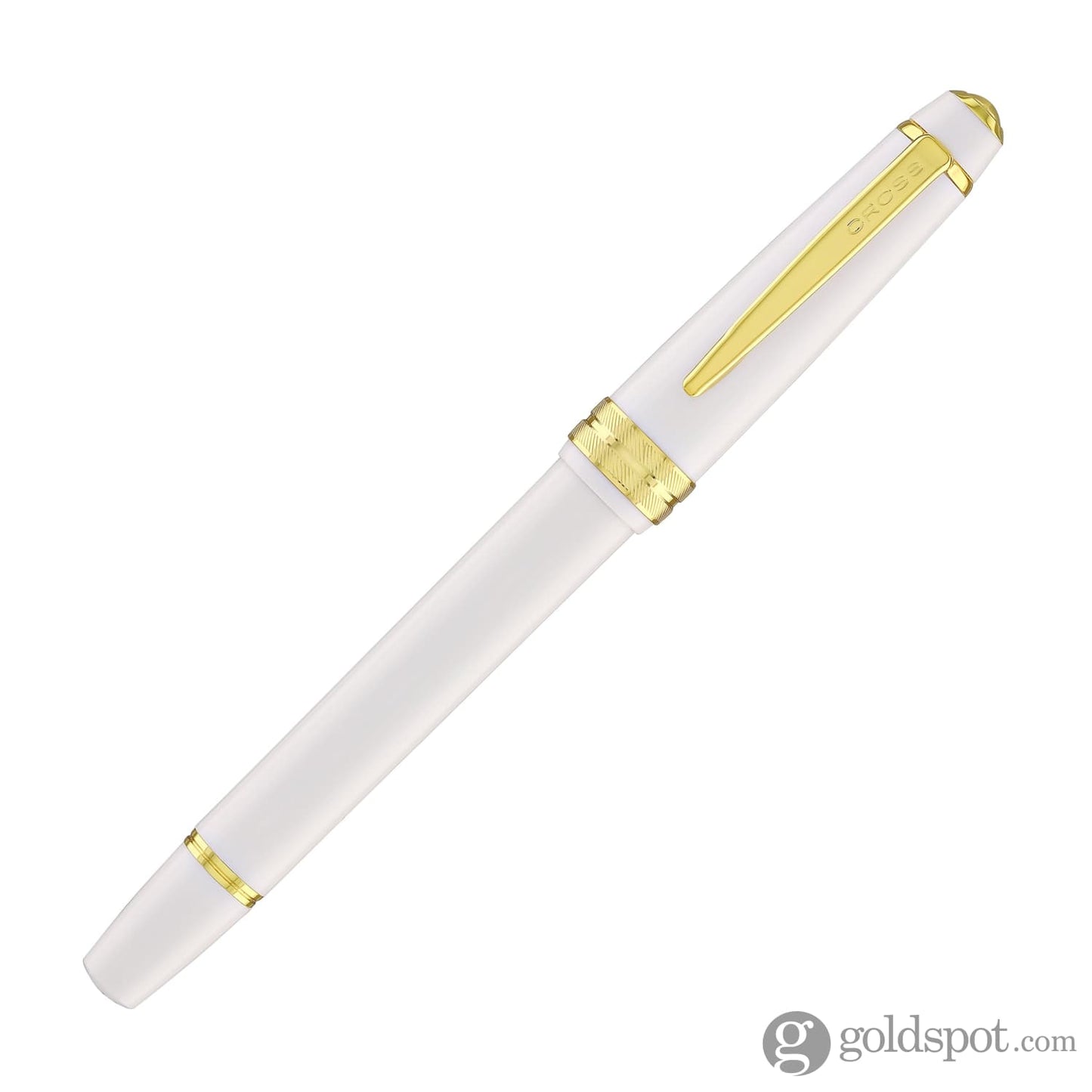 Cross Bailey Light Rollerball Pen in Glossy White Resin with Gold Trim Rollerball Pen