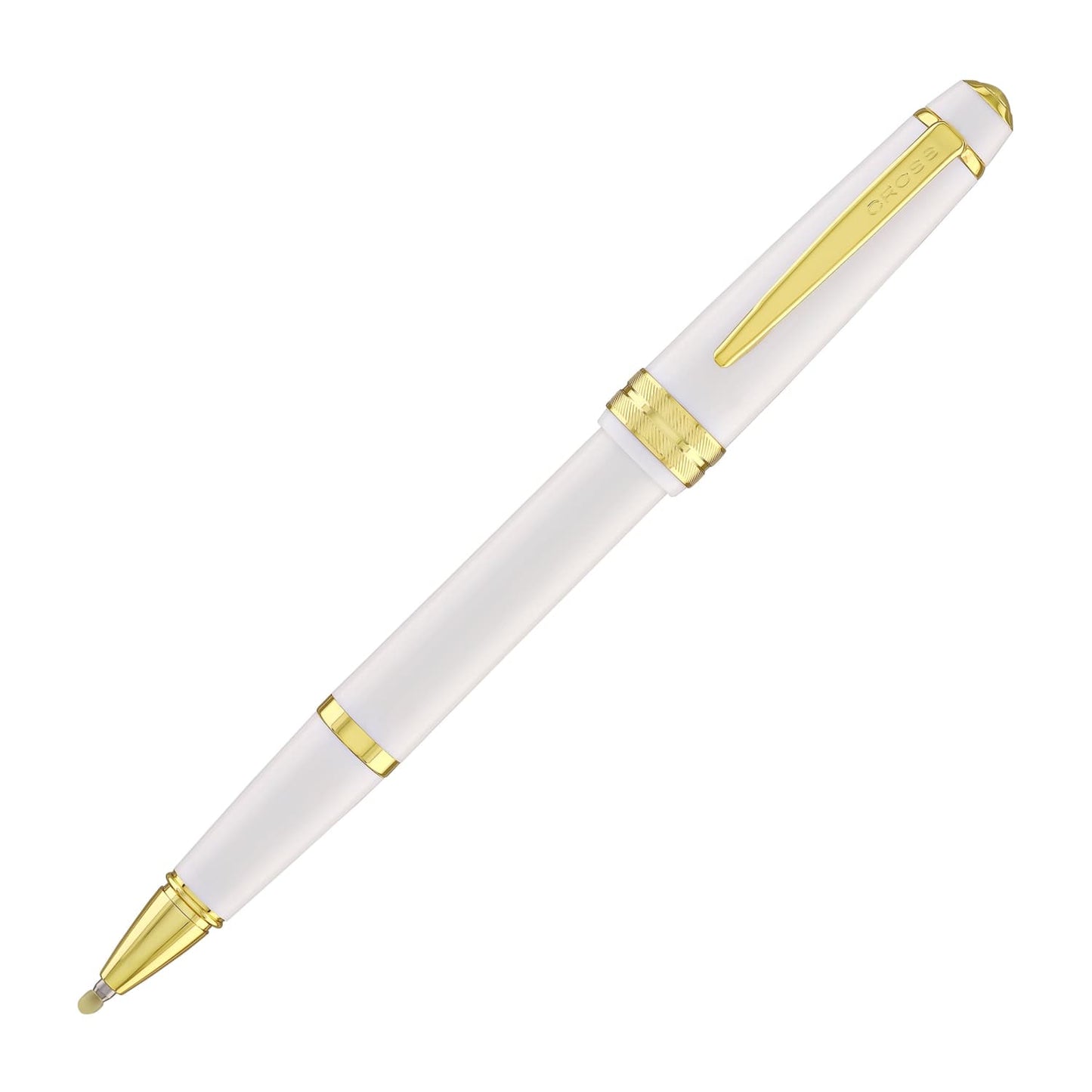 Cross Bailey Light Rollerball Pen in Glossy White Resin with Gold Trim Rollerball Pen
