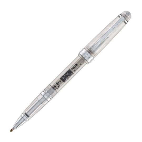 Cross Bailey Light Rollerball Pen in Translucent Clear Resin with Chrome Trim