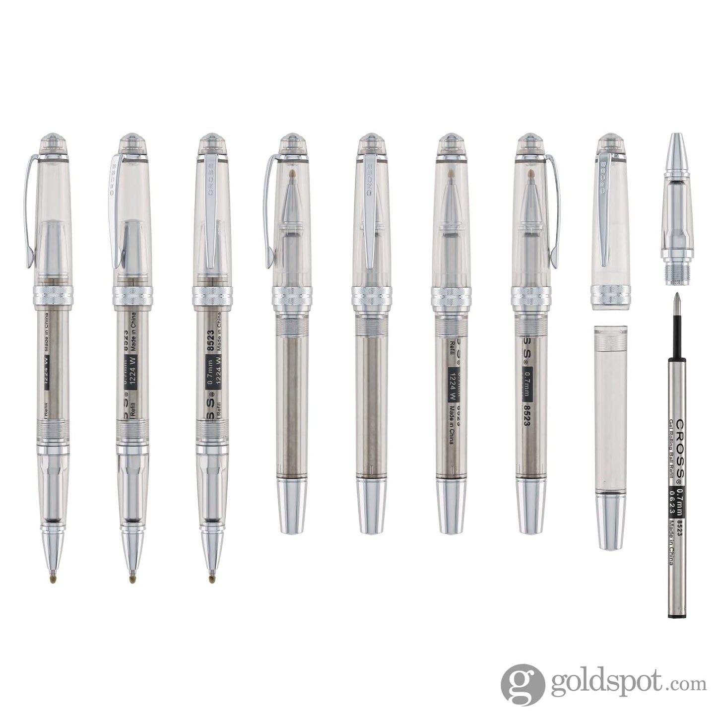 Cross Bailey Light Rollerball Pen in Translucent Clear Resin with Chrome Trim Rollerball Pen