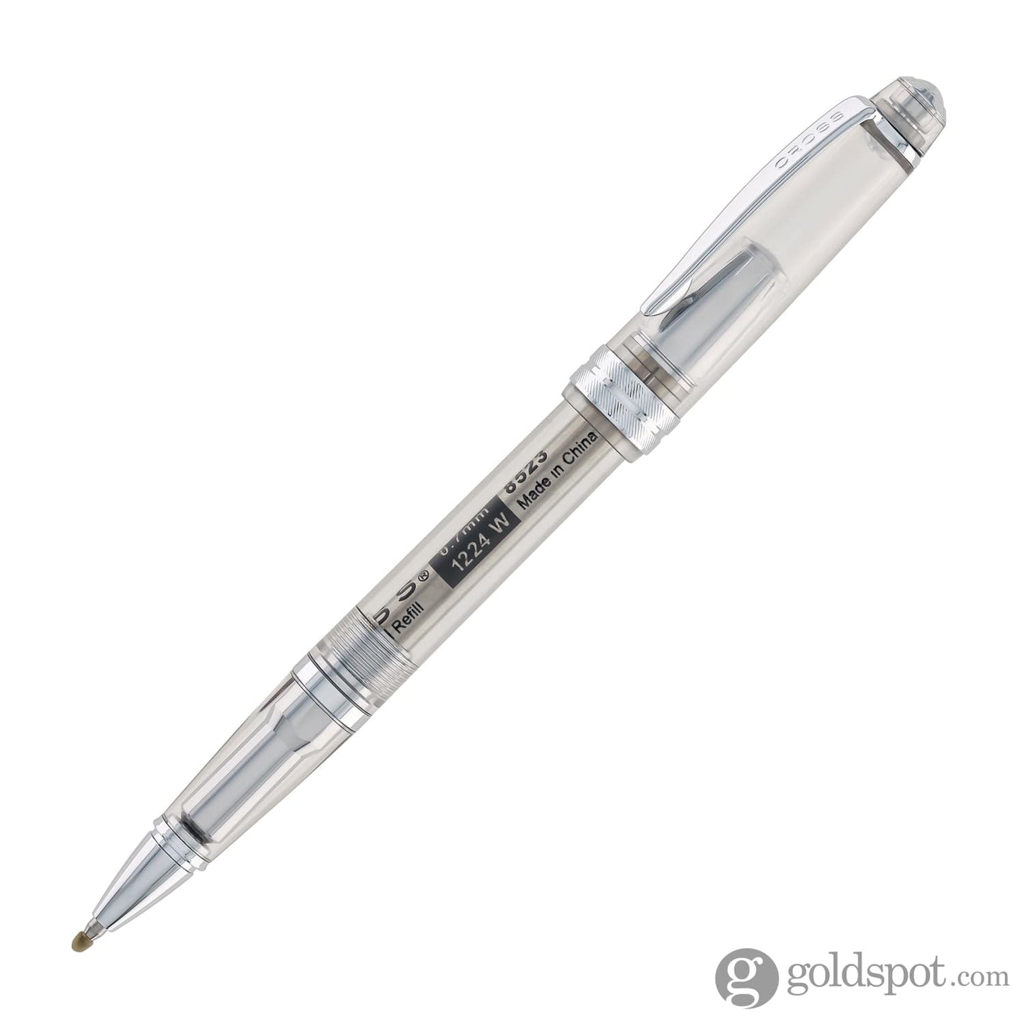 Cross Bailey Light Rollerball Pen in Translucent Clear Resin with Chrome Trim Rollerball Pen
