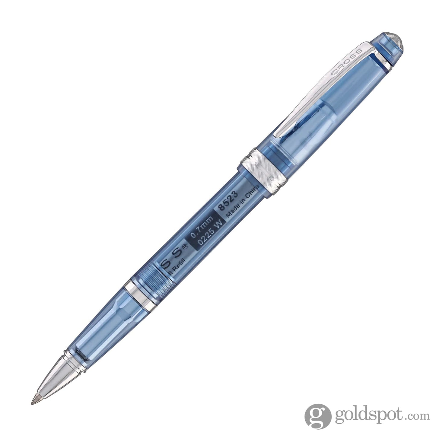 Cross Bailey Light Rollerball Pen in Translucent Navy Blue Resin with Chrome Trim Rollerball Pen
