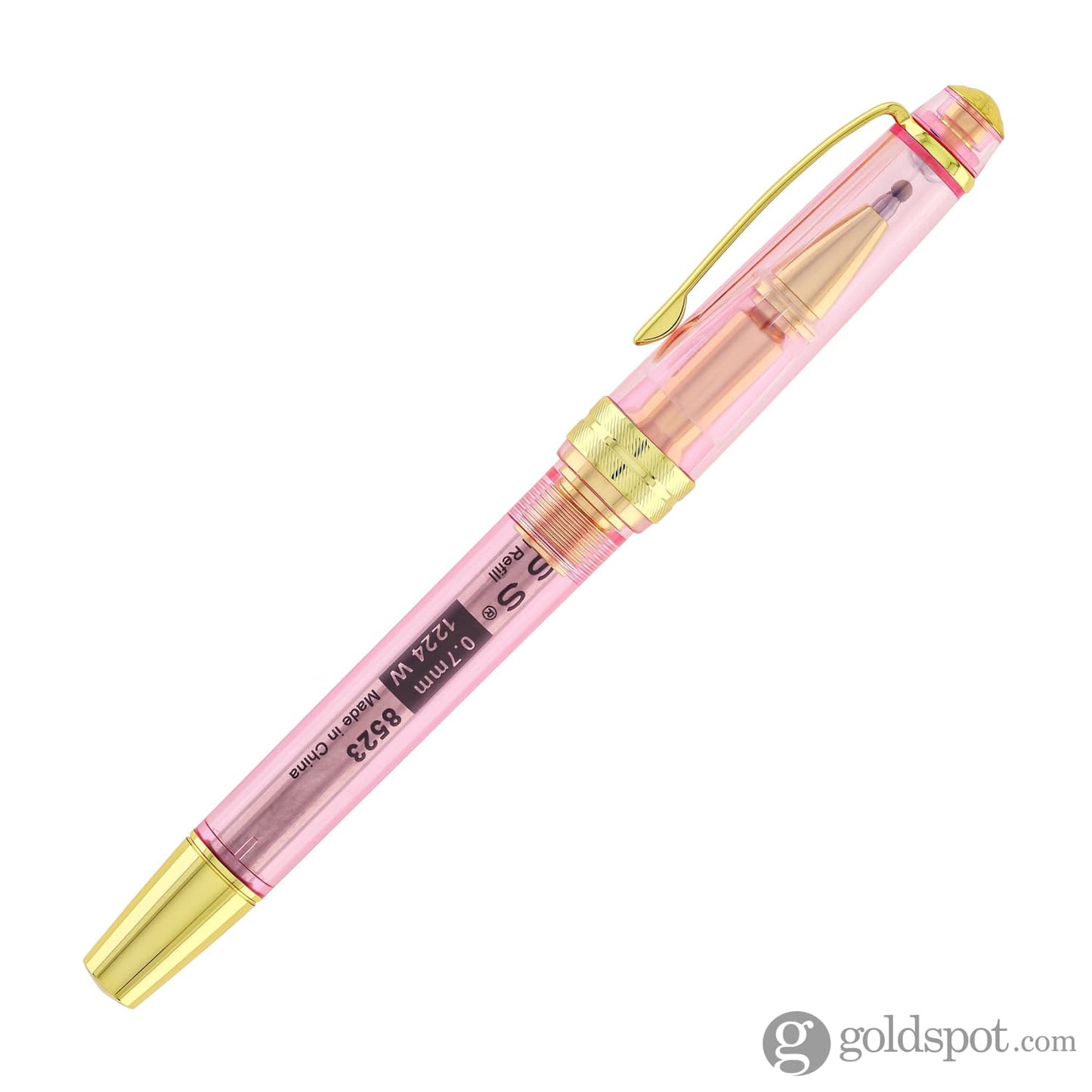 Cross Bailey Light Rollerball Pen in Translucent Pink Resin with Gold Trim Rollerball Pen