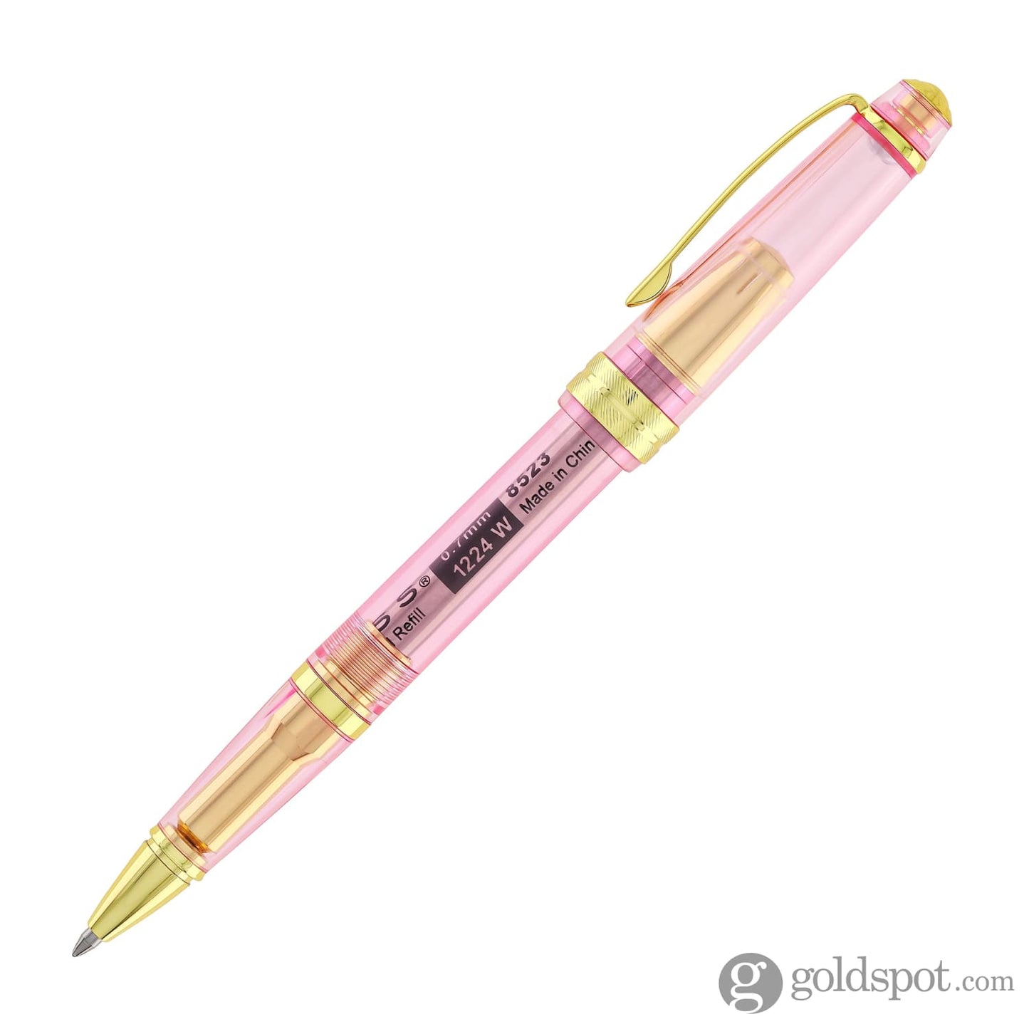 Cross Bailey Light Rollerball Pen in Translucent Pink Resin with Gold Trim Rollerball Pen