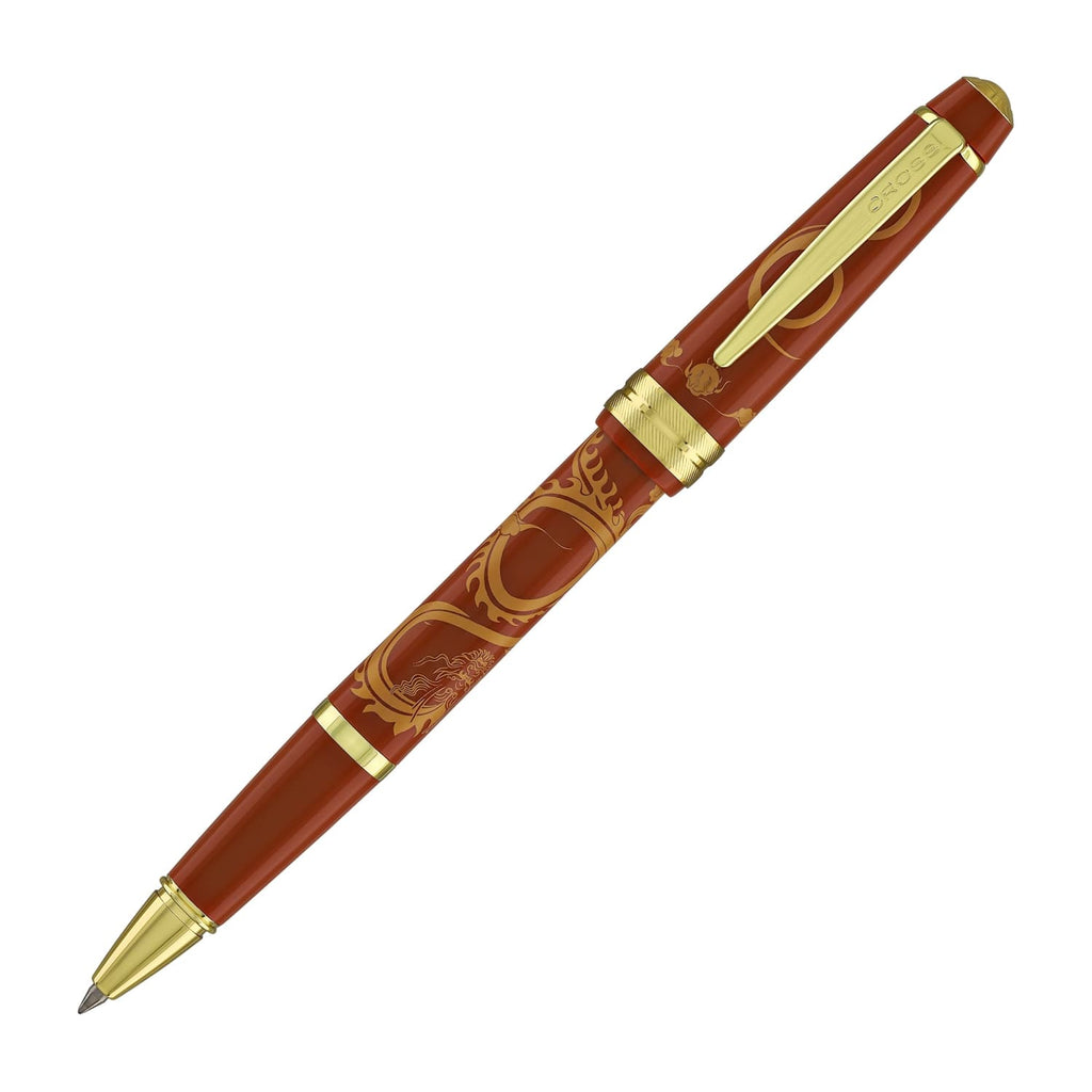 Cross Bailey Light Year of the Dragon Selectip Rollerball Pen in Polished Amber Resin and Gold Tone Rollerball Pens