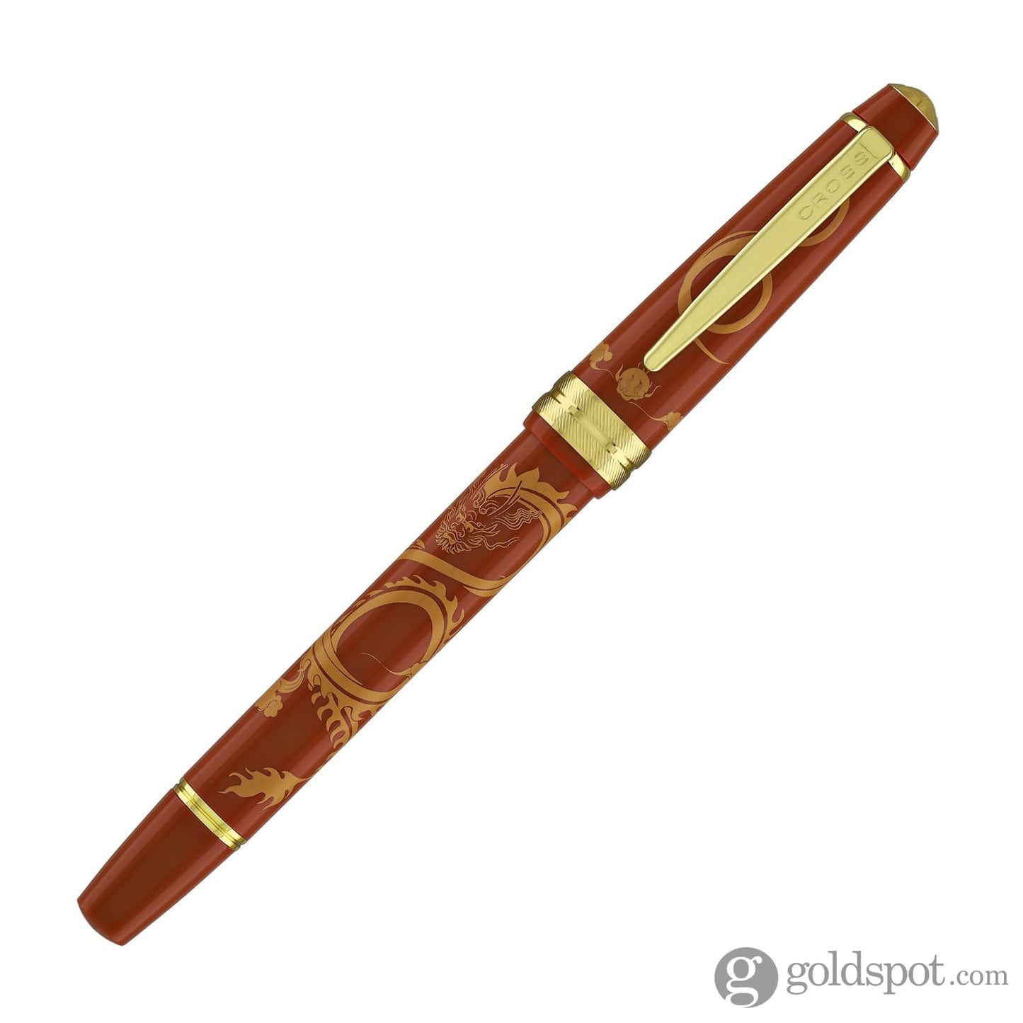 Cross Bailey Light Year of the Dragon Selectip Rollerball Pen in Polished Amber Resin and Gold Tone Rollerball Pens