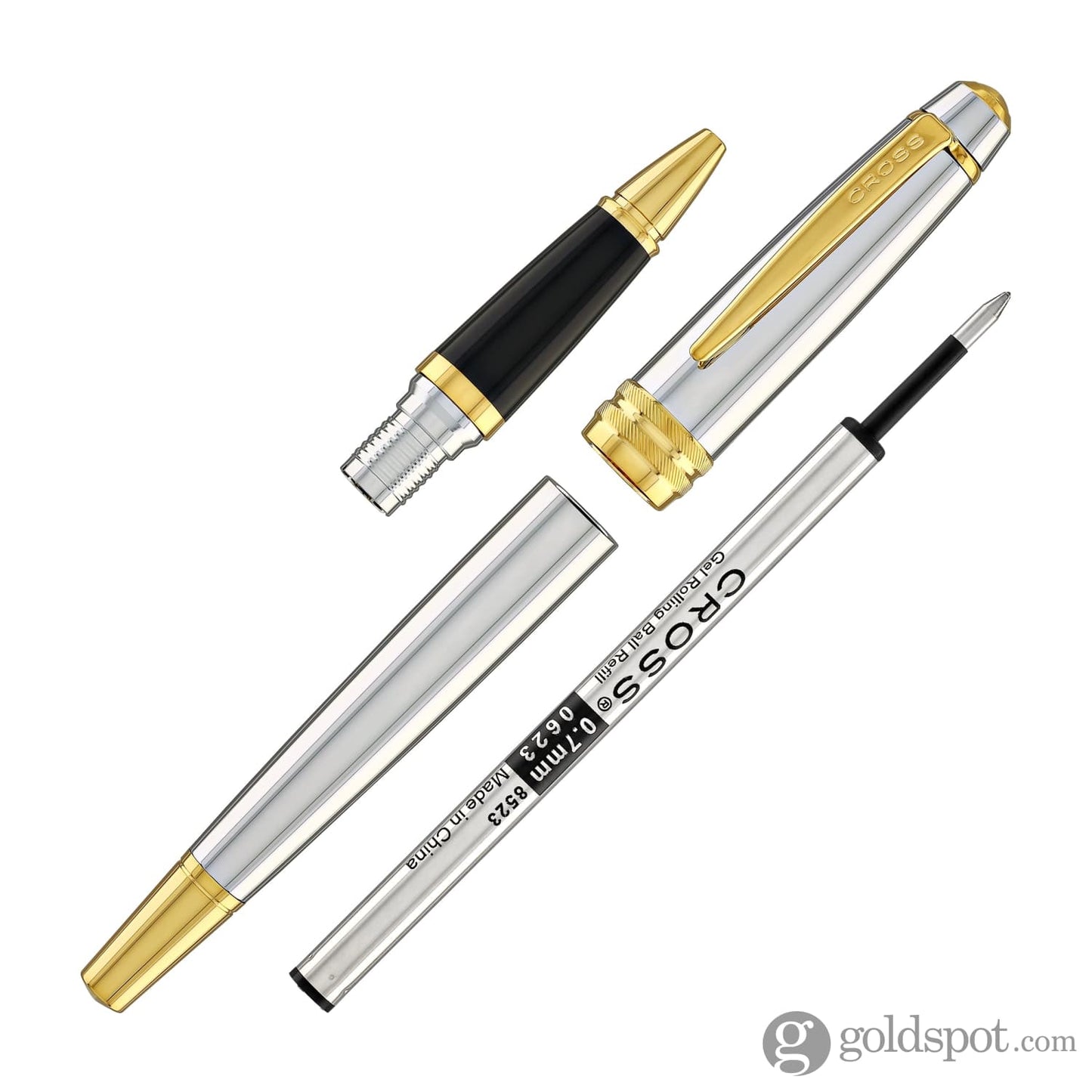 Cross Bailey Rollerball Pen in Medalist Chrome with Gold Trim Rollerball Pen