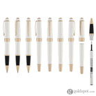Cross Bailey Rollerball Pen Pearlescent White Lacquer with Rose Gold Trim Rollerball Pen