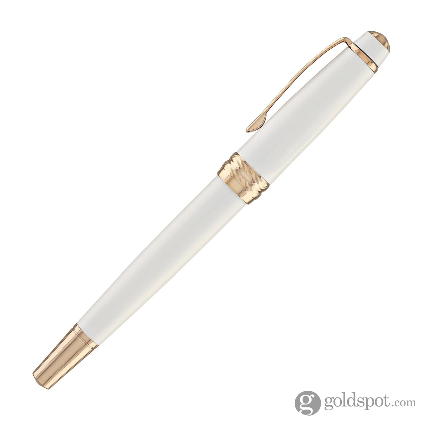 Cross Bailey Rollerball Pen Pearlescent White Lacquer with Rose Gold Trim Rollerball Pen