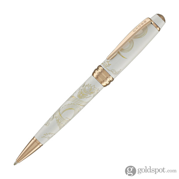 Cross Bailey Year of the Dragon Ballpoint Pen in Pearlescent White Lacquer with Rose Gold Ballpoint Pens