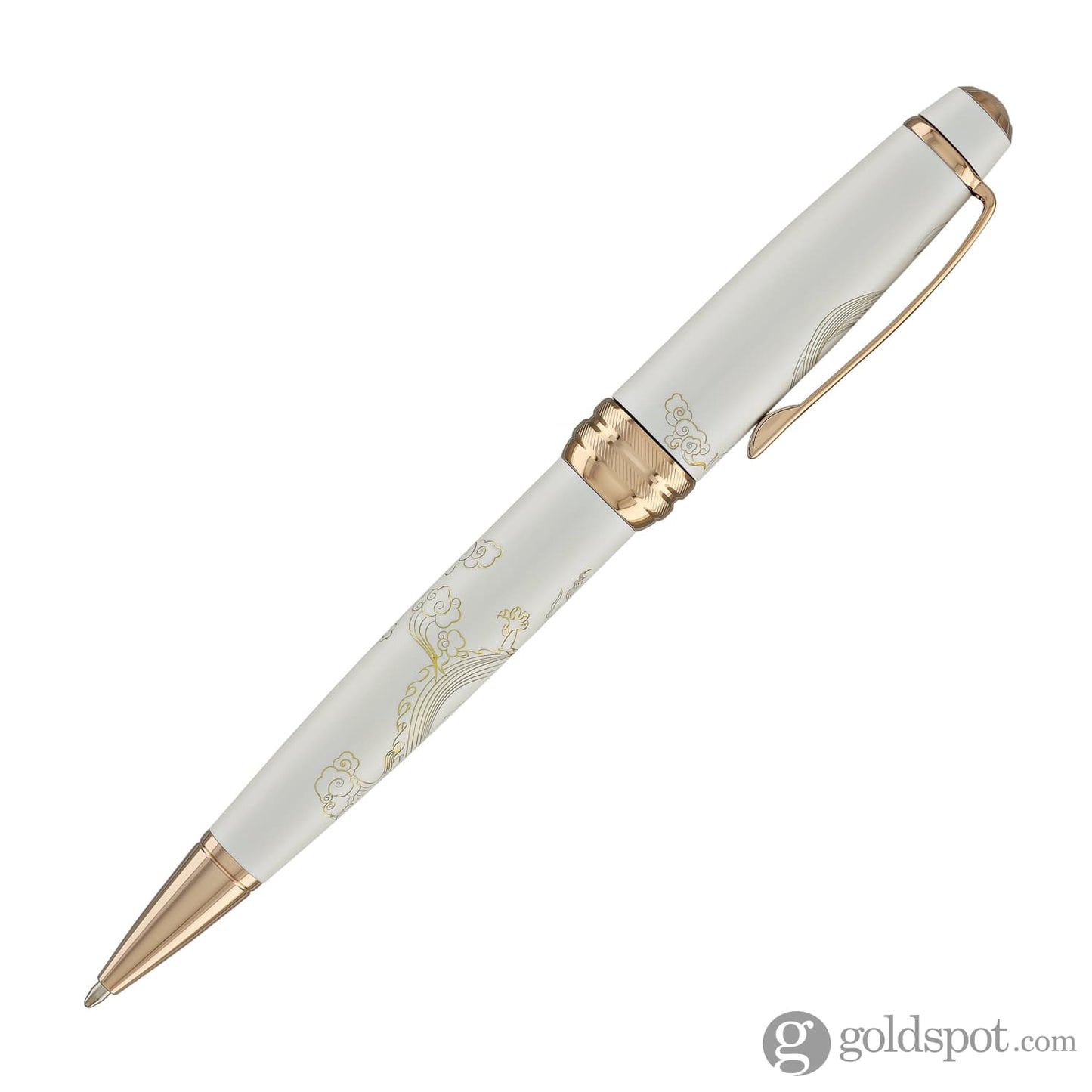 Cross Bailey Year of the Dragon Ballpoint Pen in Pearlescent White Lacquer with Rose Gold Ballpoint Pens