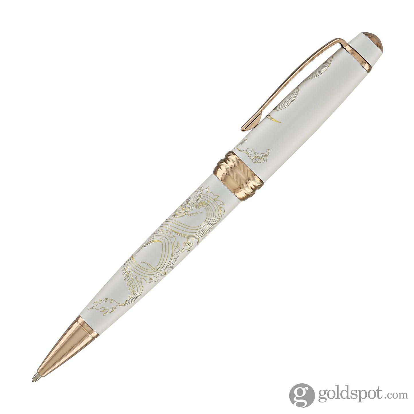 Cross Bailey Year of the Dragon Ballpoint Pen in Pearlescent White Lacquer with Rose Gold Ballpoint Pens
