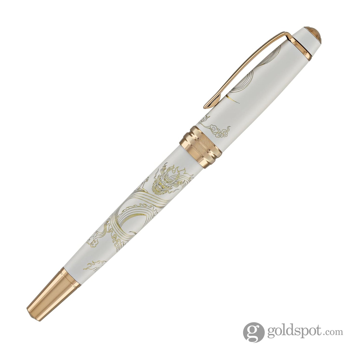 Cross Bailey Year of the Dragon Fountain Pen in Pearlescent White Lacquer with Rose Gold - Fine Nib Fountain Pens