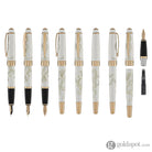 Cross Bailey Year of the Dragon Fountain Pen in Pearlescent White Lacquer with Rose Gold - Fine Nib Fountain Pens