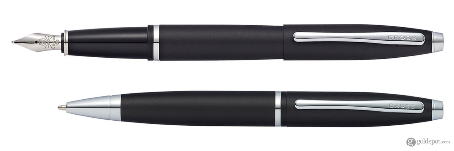 Cross Calais Ballpoint & Fountain Pen Set in Matte Black - Medium Point Gift Set