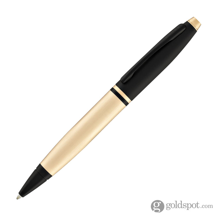 Cross Calais Ballpoint Pen in Brushed Rose Gold with Black Trim Pens