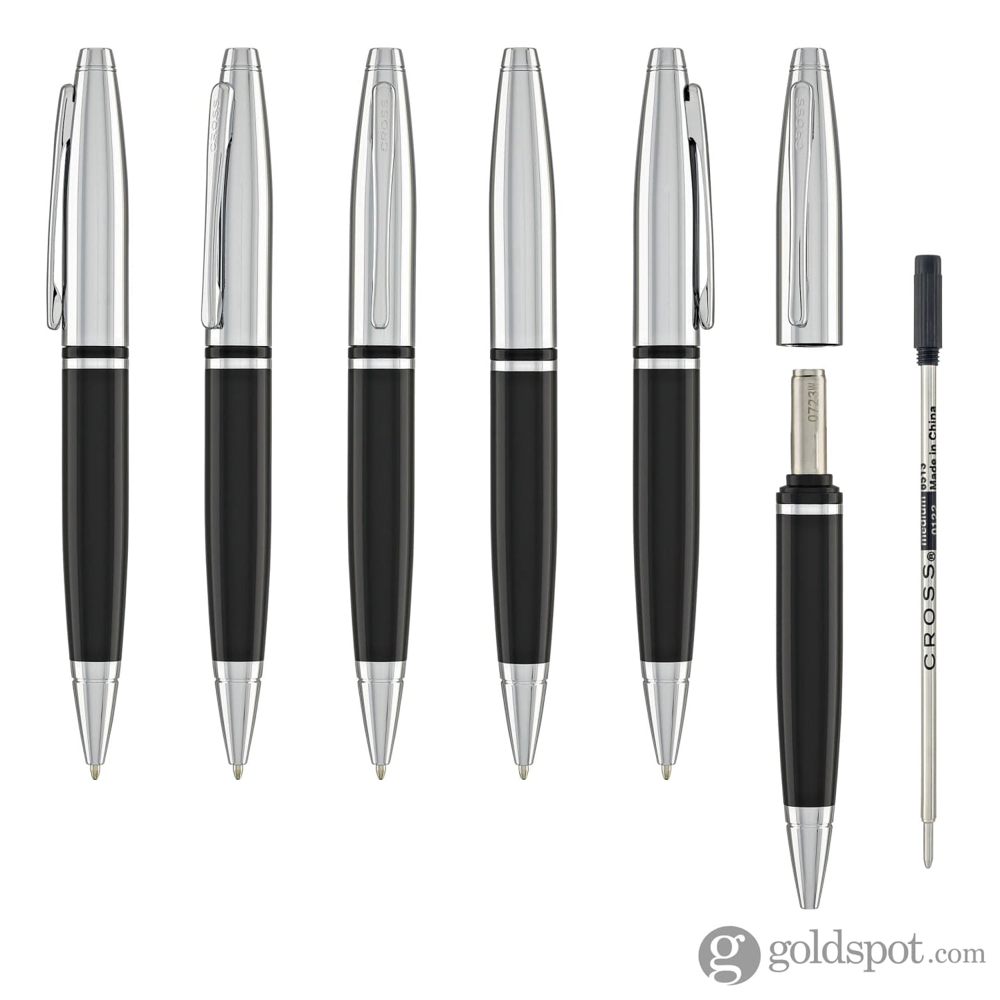 Cross Calais Ballpoint Pen in Chrome & Black Pens