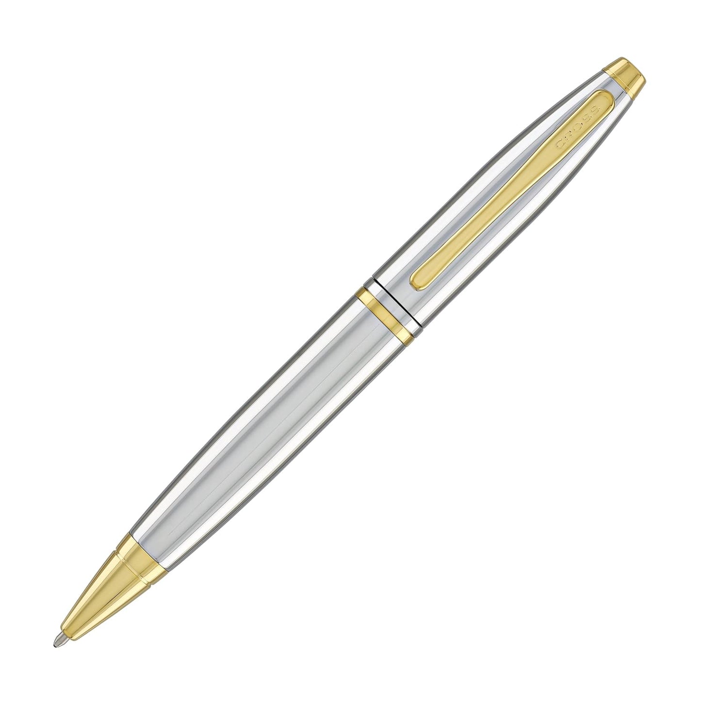 Cross Calais Ballpoint Pen in Chrome with Gold Trim Pens