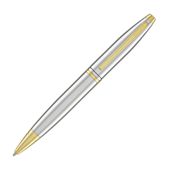 Cross Calais Ballpoint Pen in Chrome with Gold Trim