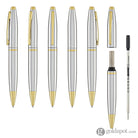 Cross Calais Ballpoint Pen in Chrome with Gold Trim Pens