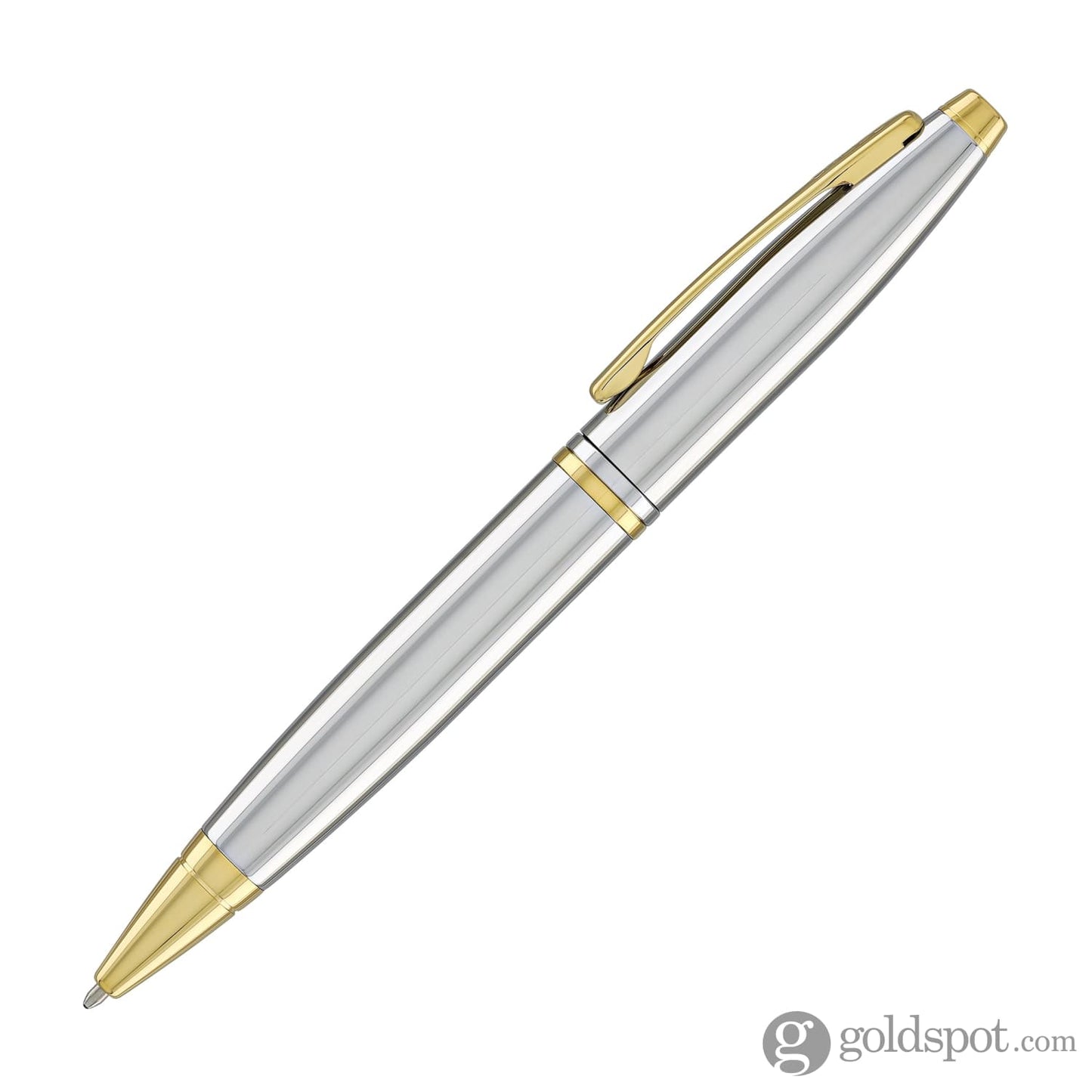 Cross Calais Ballpoint Pen in Chrome with Gold Trim Pens