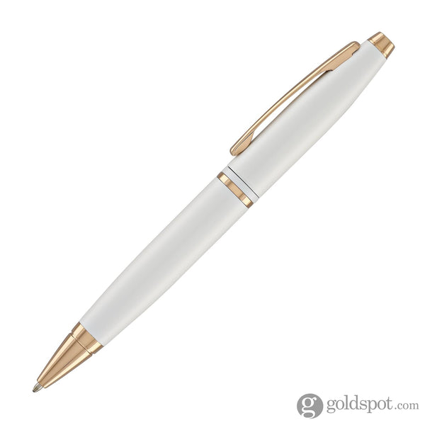 Cross Calais Ballpoint Pen in Pearlescent White with Rosegold Trim Ballpoint Pens