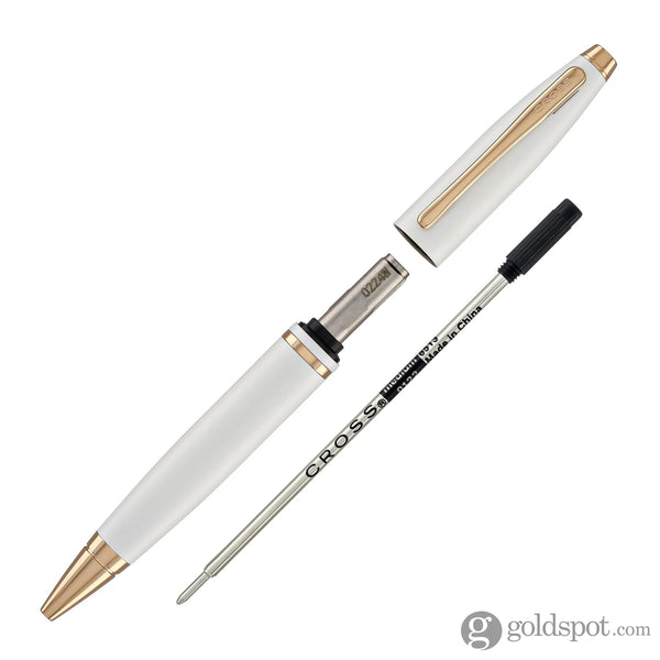 Cross Calais Ballpoint Pen in Pearlescent White with Rosegold Trim Ballpoint Pens