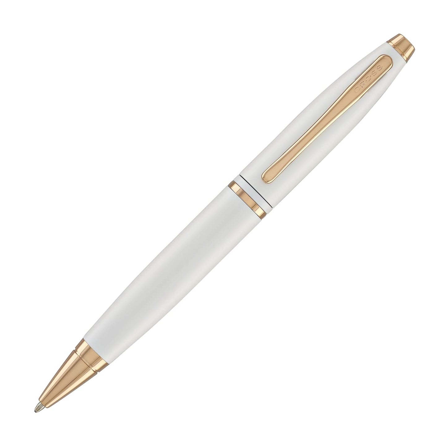 Cross Calais Ballpoint Pen in Pearlescent White with Rosegold Trim