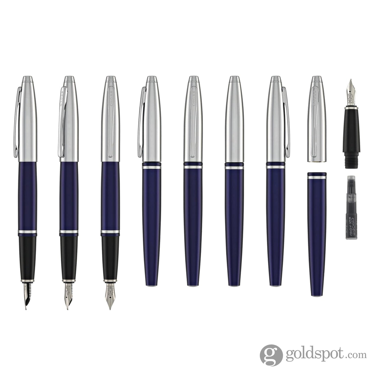 Cross Calais Fountain Pen in Blue Lacquer - Medium Point