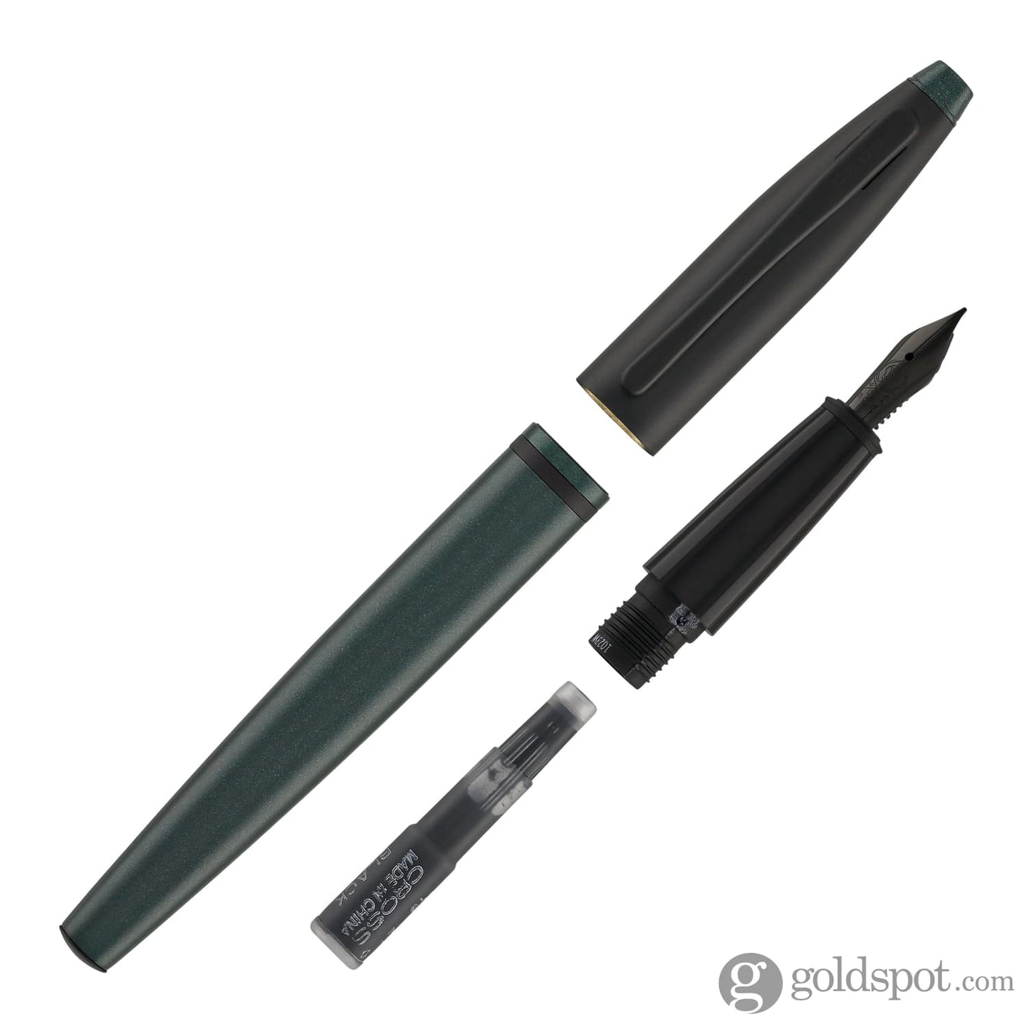 Cross Calais Matte Green + Matte Grey COMBO Fountain Pen - Fine Fountain Pen