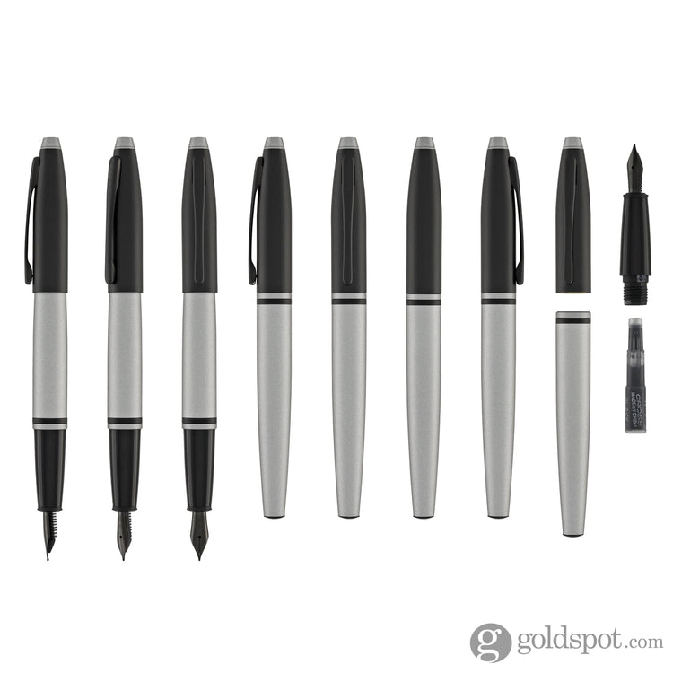 Cross Calais Matte Green + Matte Grey COMBO Fountain Pen - Fine Fountain Pen