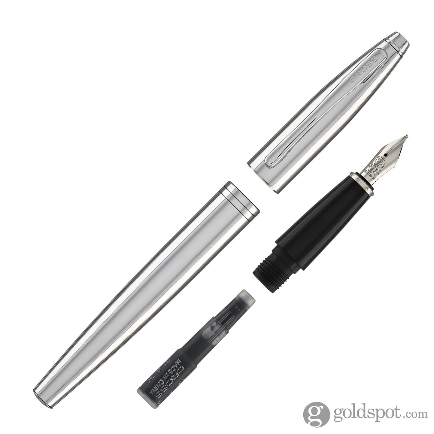 Cross Calais Fountain Pen in Polished Chrome - Medium Point