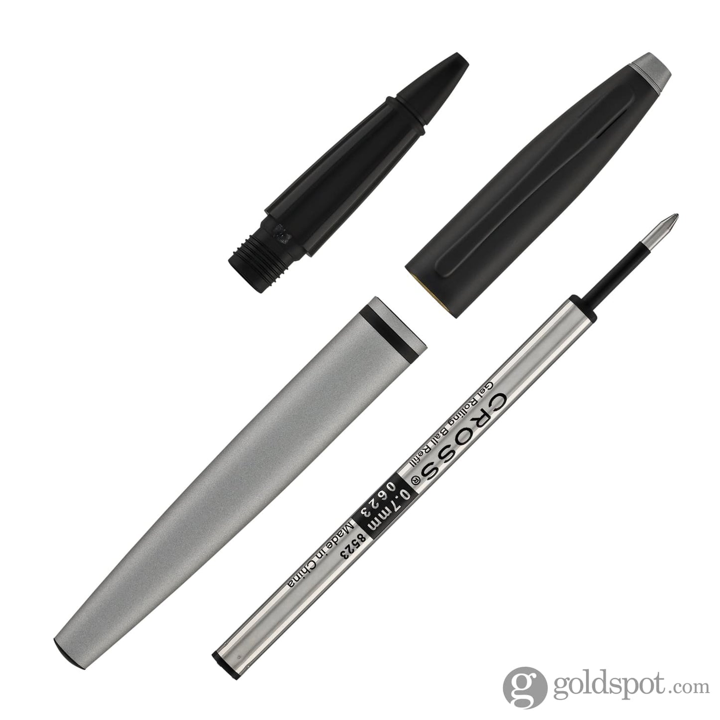 Cross Calais Rollerball Pen in Matte Gray Lacquer with Black Trim