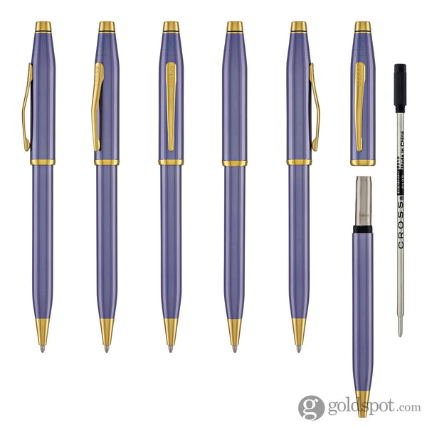 Cross Century II Ballpoint Pen in Lavender Blue Lacquer with 23kt Gold Trim Ballpoint Pens