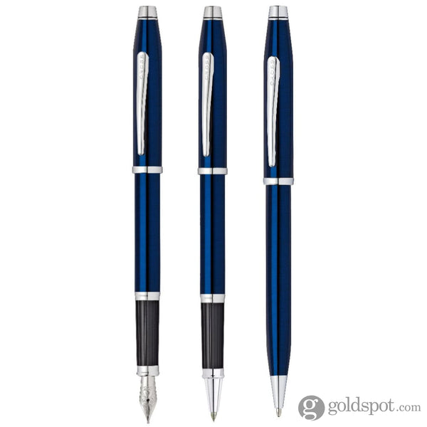 Cross Century II Ballpoint Pen in Translucent Blue with Rhodium Trim Pens