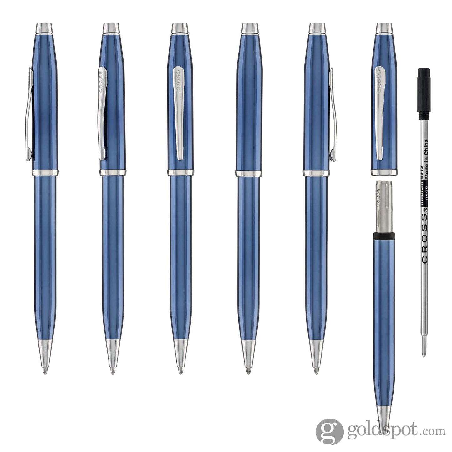 Cross Century II Ballpoint Pen in Translucent Blue with Rhodium Trim Ballpoint Pens