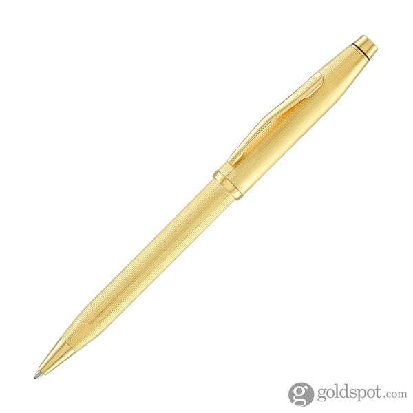 Cross Century II Ballpoint Pen Polished 23K Gold-Plated Engraved Diamond Pattern Ballpoint Pens