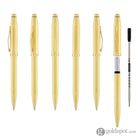 Cross Century II Ballpoint Pen Polished 23K Gold-Plated Engraved Diamond Pattern Ballpoint Pens