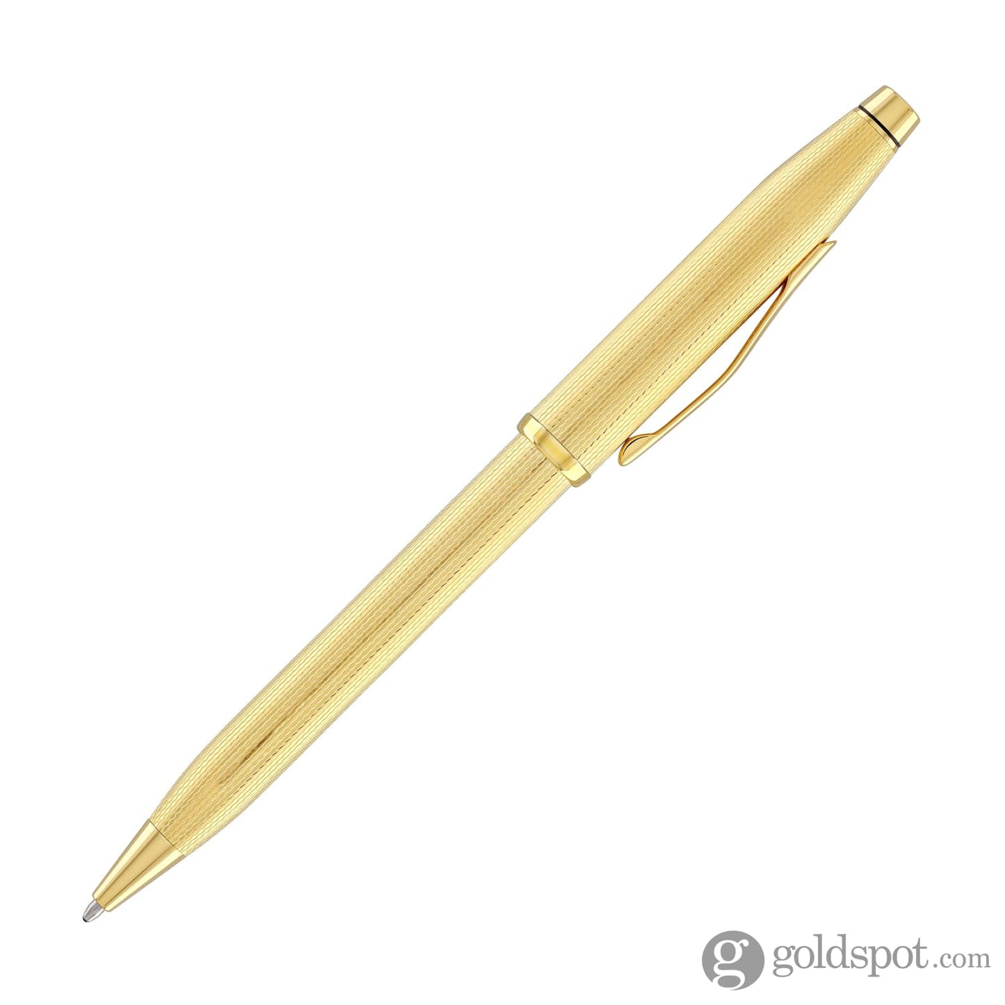 Cross Century II Ballpoint Pen Polished 23K Gold-Plated Engraved Diamond Pattern Ballpoint Pens