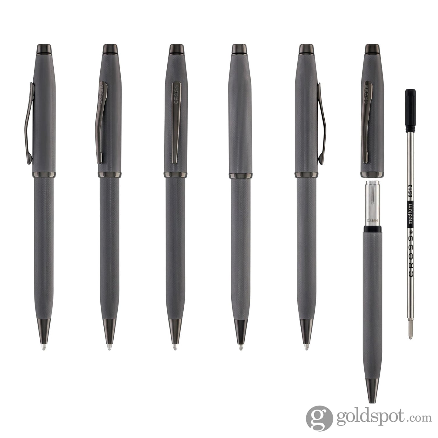 Cross Century II Ballpoint Pen Polished Slate Gray Engraved Diamond Pattern Ballpoint Pens