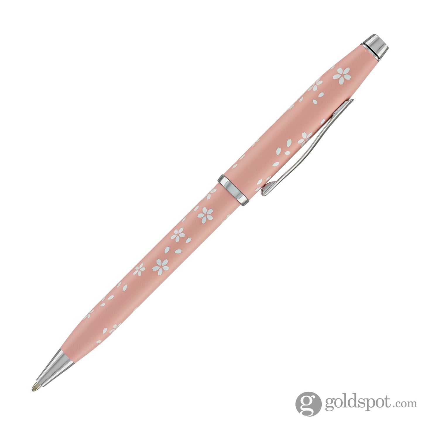 Cross Century II Cherry Blossom Ballpoint Pen in High Glossy Pink Lacquer with Polished Chrome Ballpoint Pens