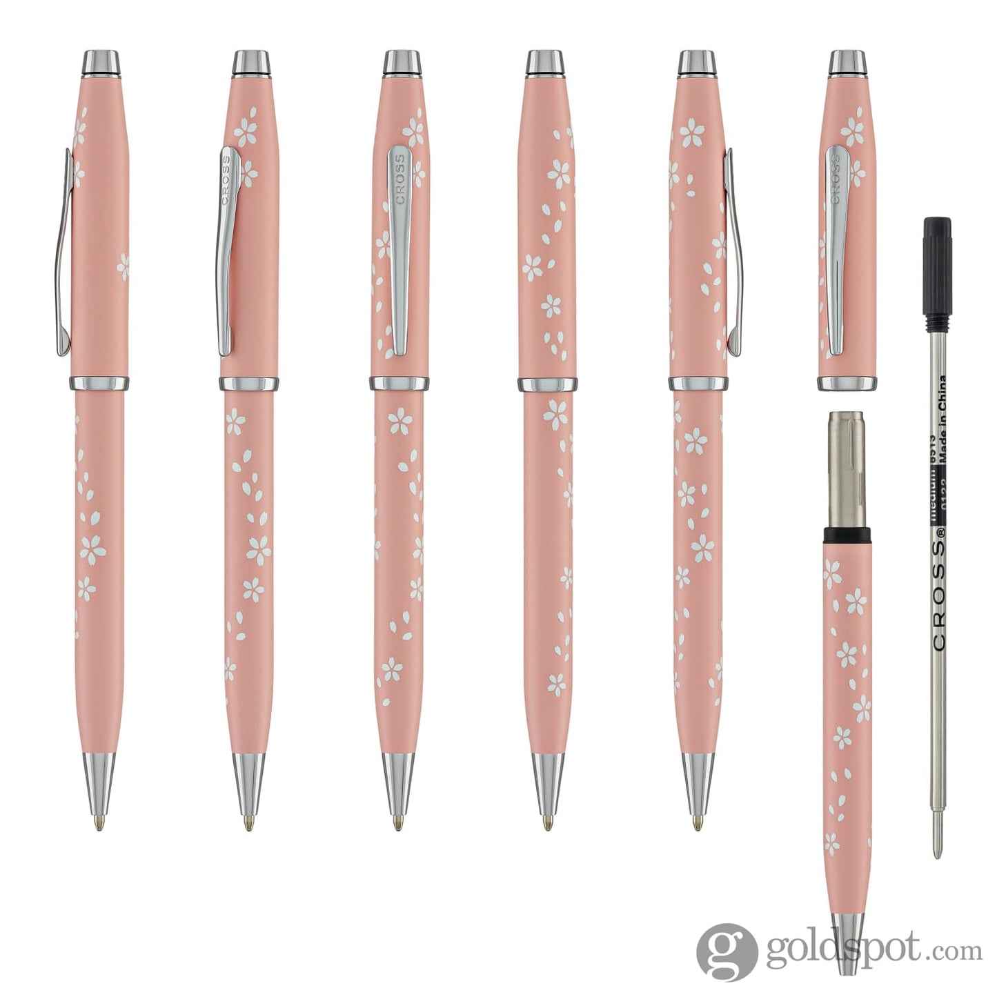 Cross Century II Cherry Blossom Ballpoint Pen in High Glossy Pink Lacquer with Polished Chrome Ballpoint Pens