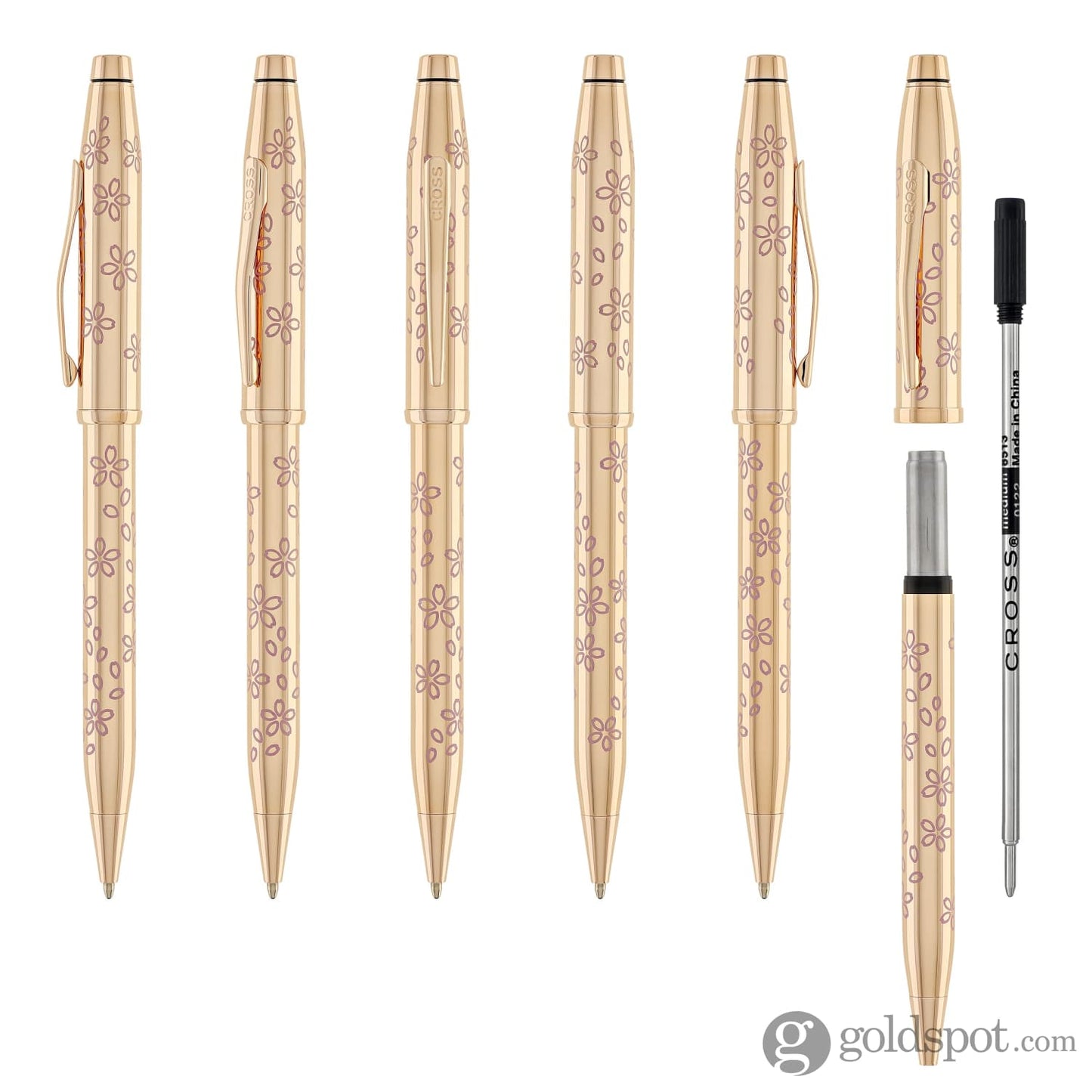 Cross Century II Cherry Blossom Ballpoint Pen in Rose Gold Plated with Rose Gold Trim Ballpoint Pens