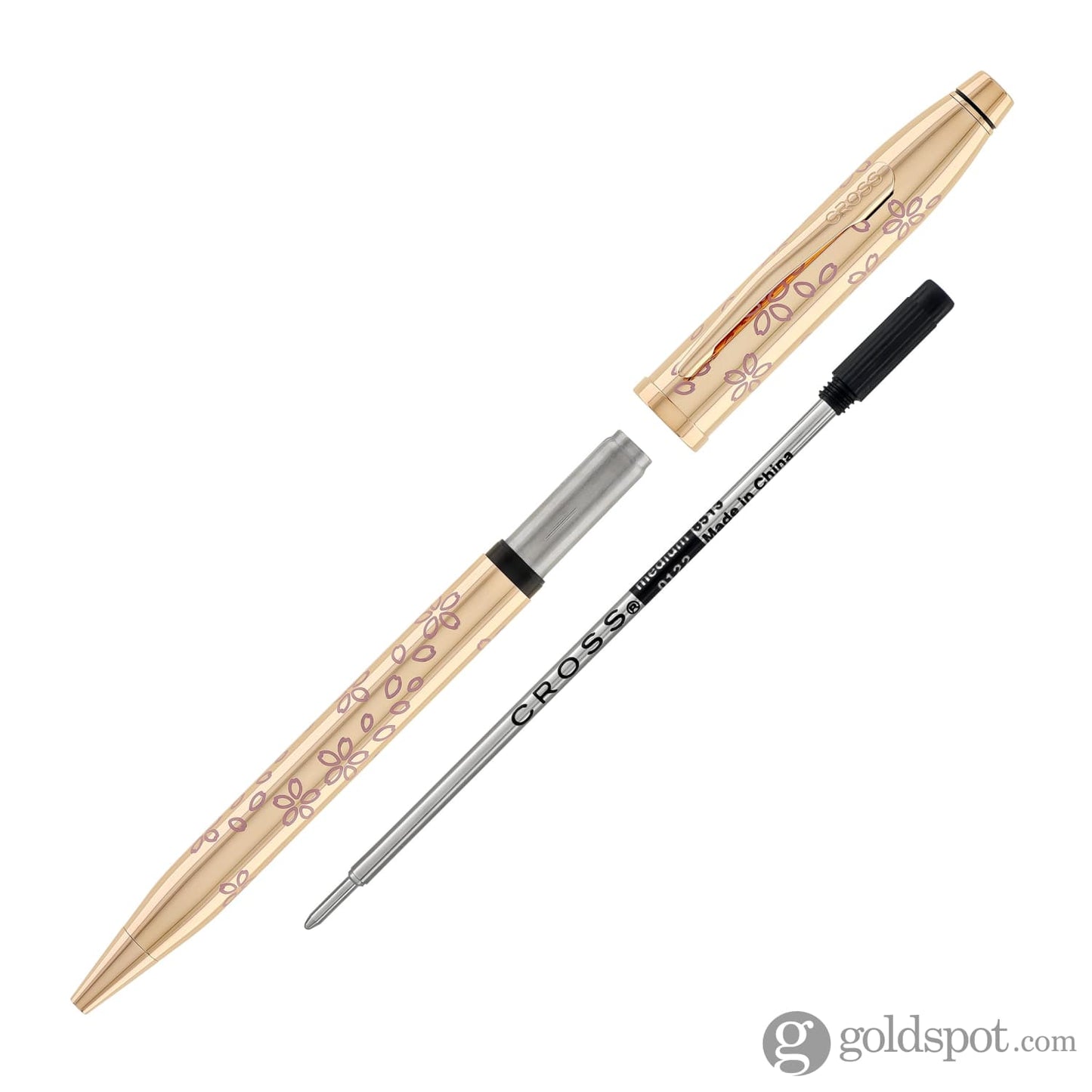 Cross Century II Cherry Blossom Ballpoint Pen in Rose Gold Plated with Rose Gold Trim Ballpoint Pens