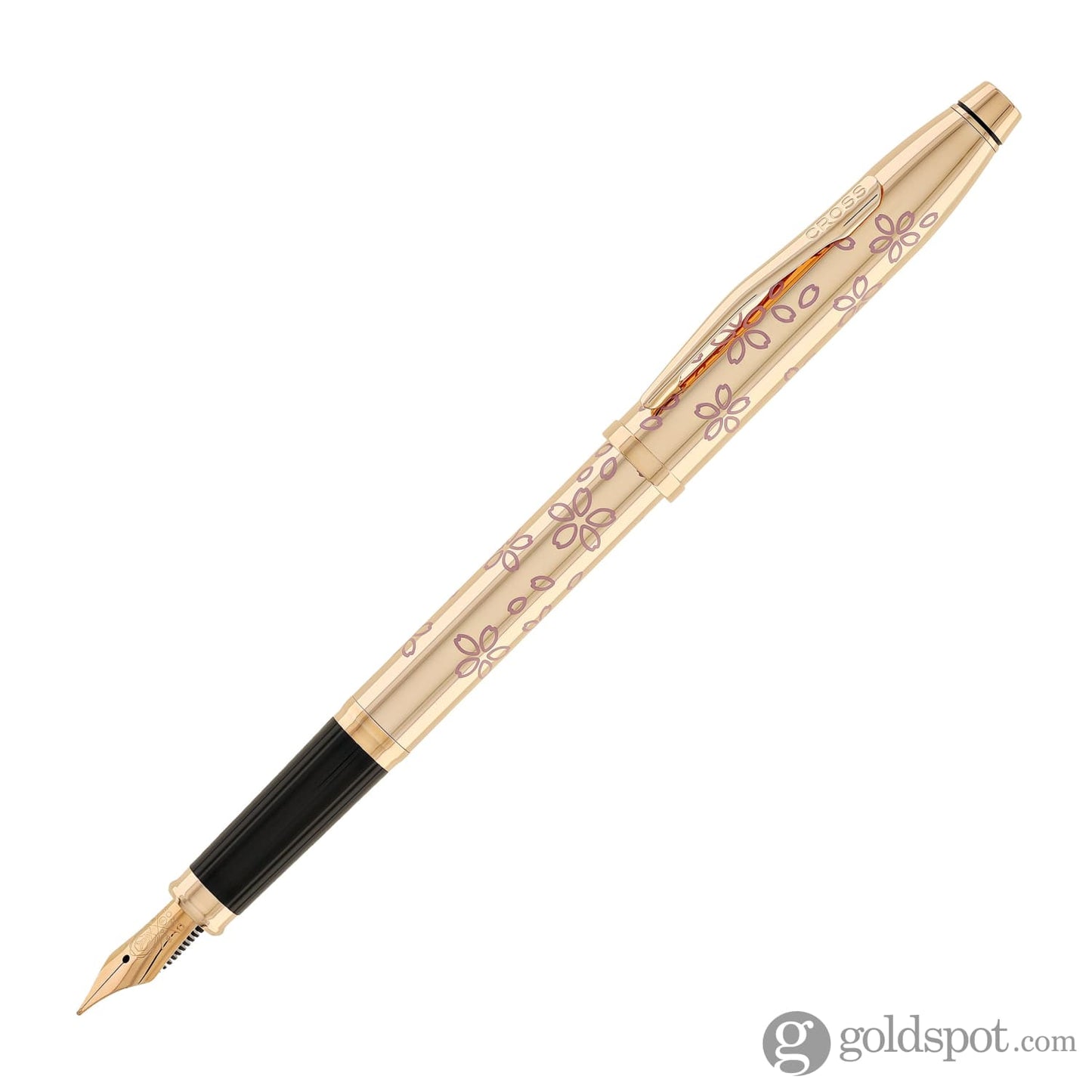 Cross Century II Cherry Blossom Fountain Pen in Rose Gold Plated with Polished Rose Gold Trim