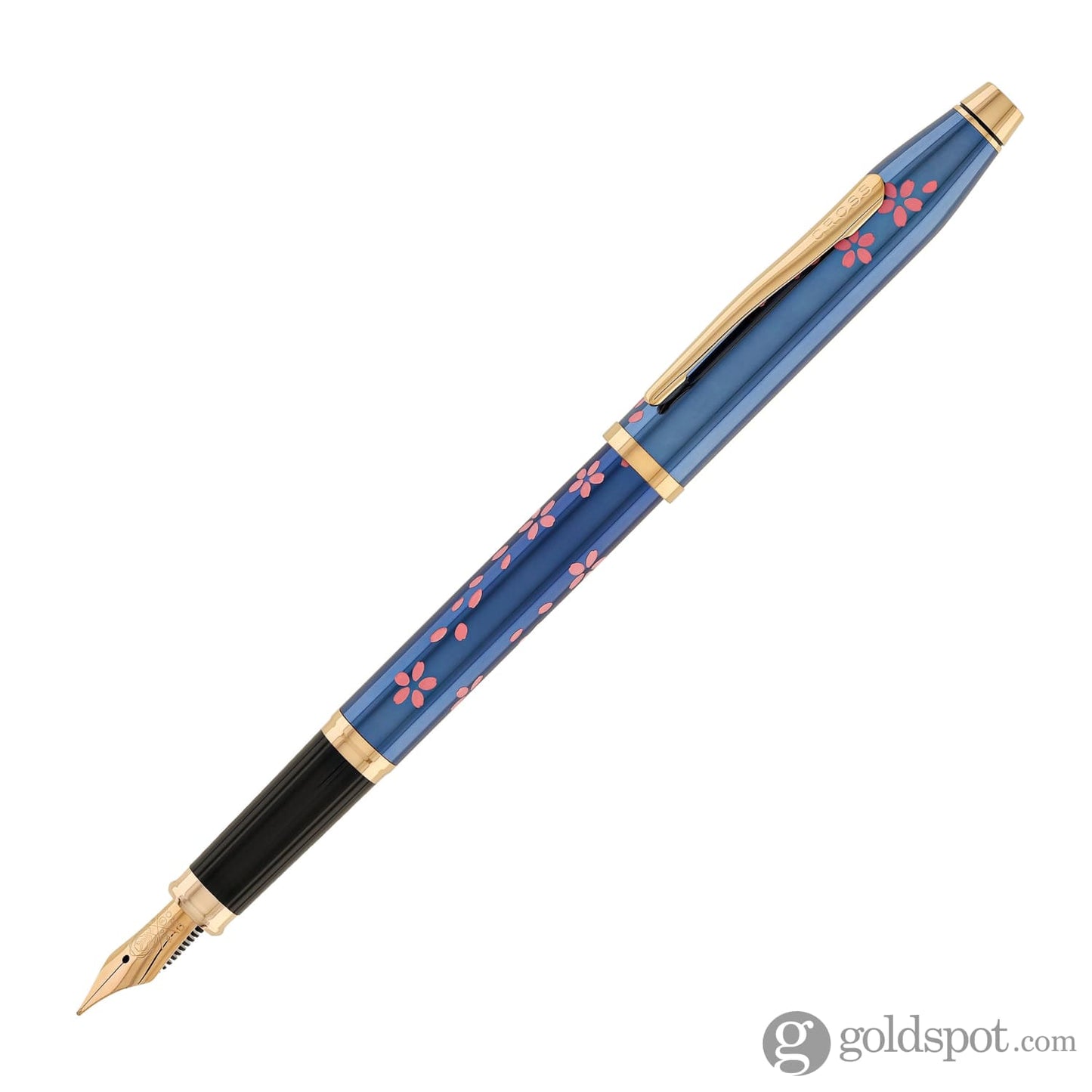 Cross Century II Cherry Blossom Fountain Pen in Translucent Blue with Polished Rose Gold Trim Fountain Pen