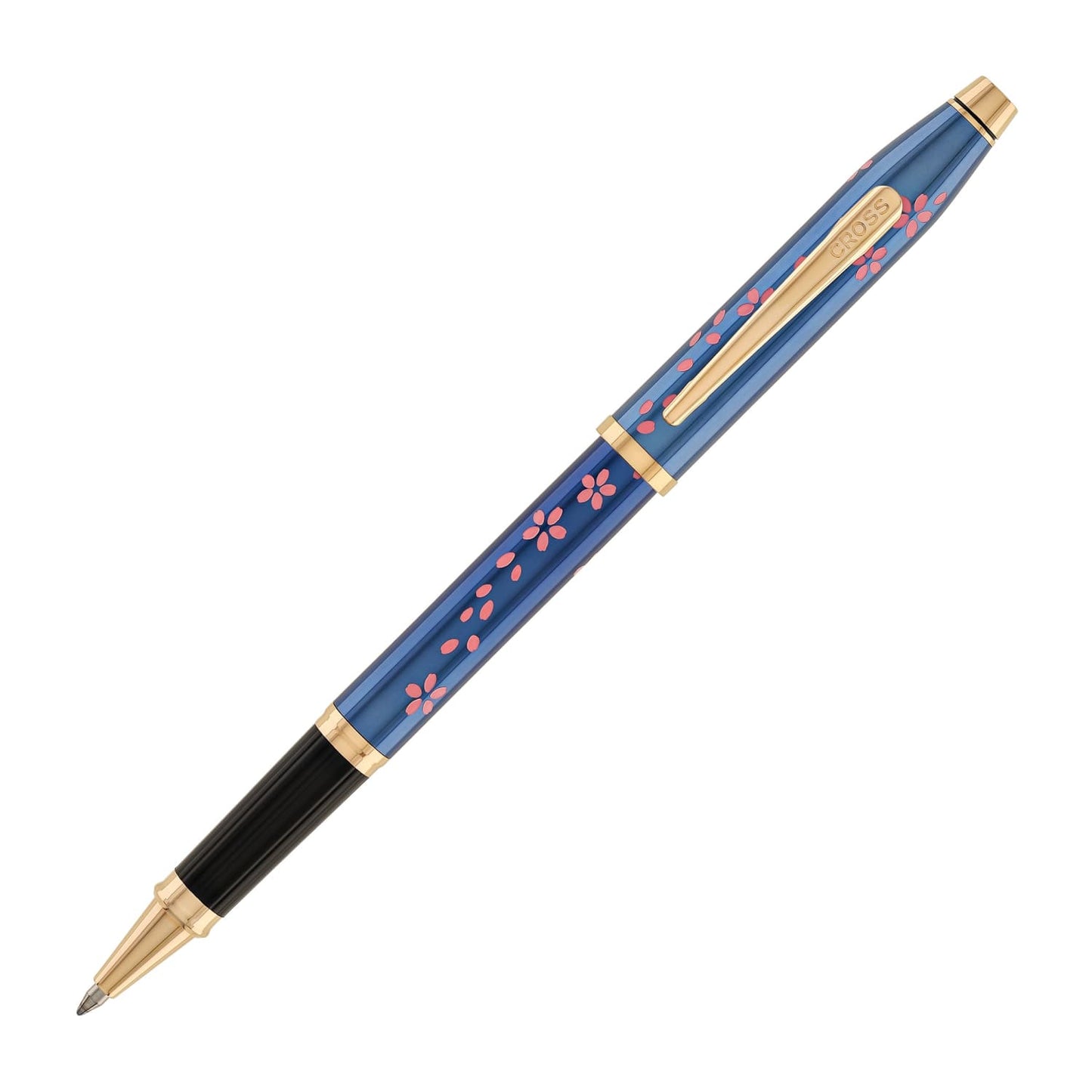 Cross Century II Cherry Blossom Selectip Rollerball Pen in Translucent Blue with Rose Gold Trim Rollerball Pen