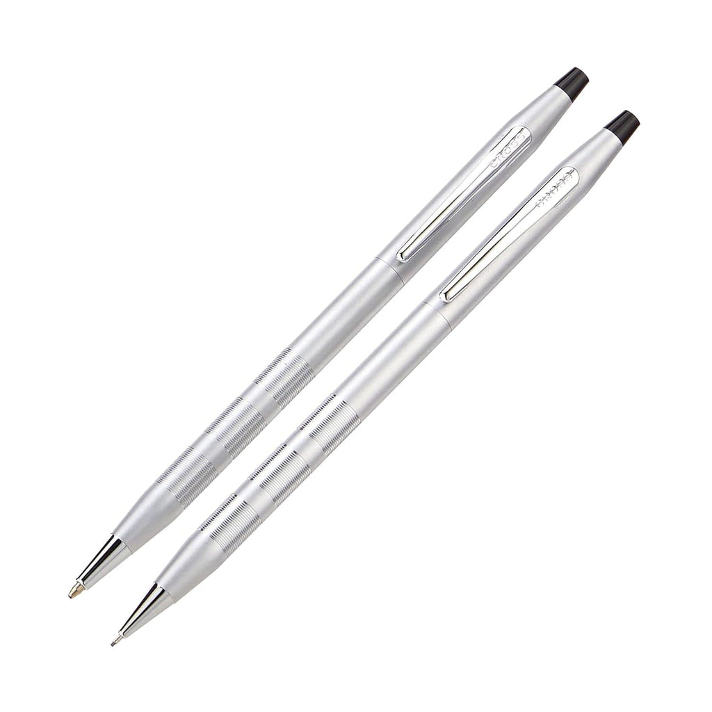 Cross Classic Century Ballpoint Pen and Pencil Set in Satin Chrome Ballpoint Pens