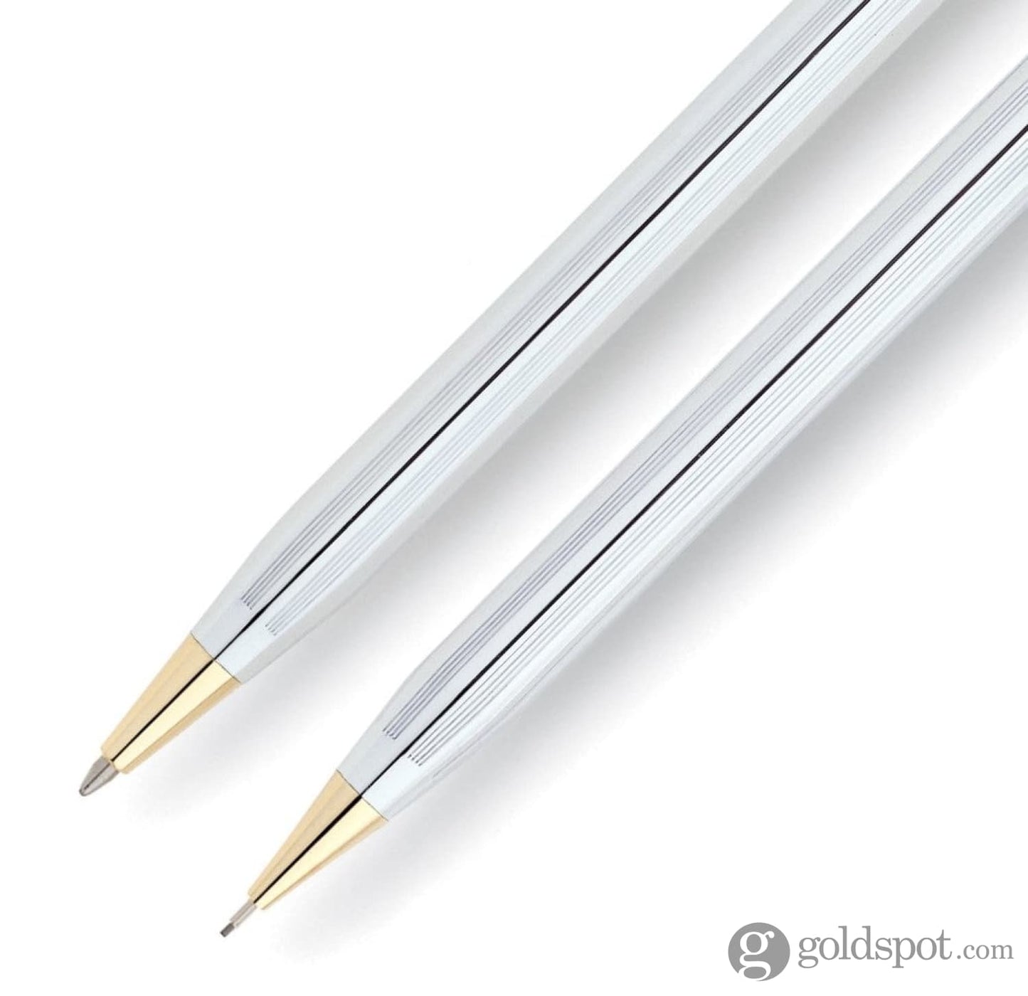 Cross Classic Century Medalist Pen & 0.7mm Pencil Set in Chrome with Gold Trim Pen and Pencil Sets