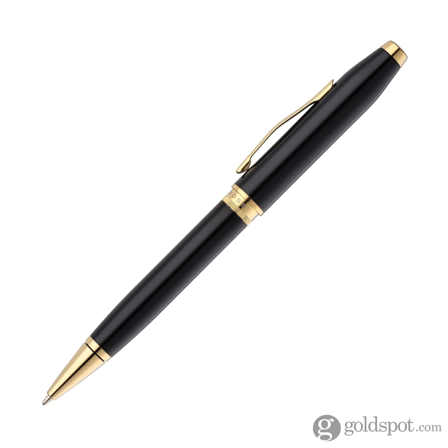 Cross Foundry Ballpoint Pen in Glossy Black Lacquer with PVD Gold Appointments Ballpoint Pens